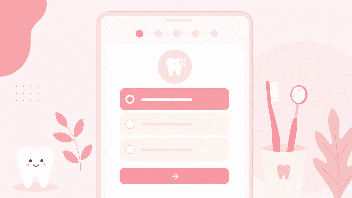 Illustratie van het DentalDay intake formulier op een smartphone